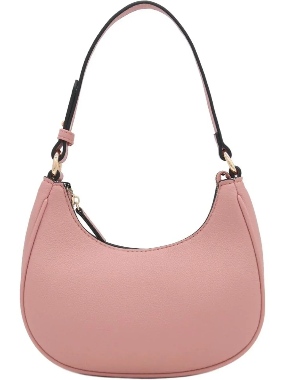 Women Dusty Pink Small Crescent For Trendy Underarm Purse Zipper Shoulder Bag